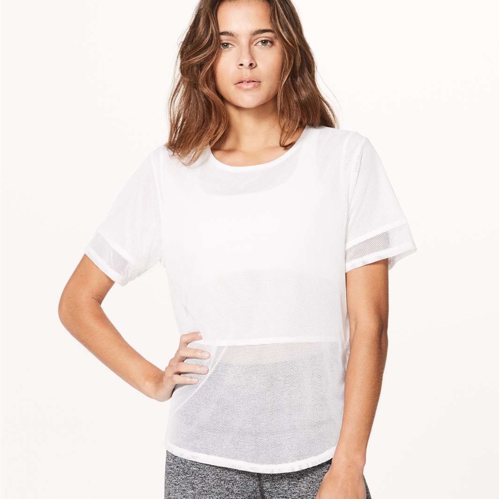 Lululemon Mesh On Mesh Tee - White SIZE 6
